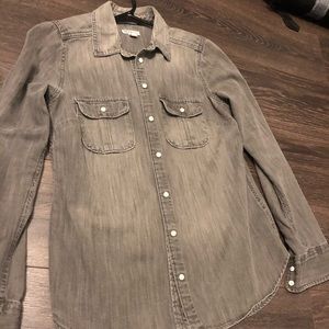 Grey Denim Button Down